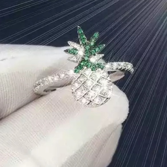 Jewelry - New 925 Cute Fruit Pineapple Cubic Zircon Ring